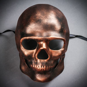 Skull Halloween Masquerade Full Face Mask - Black Copper